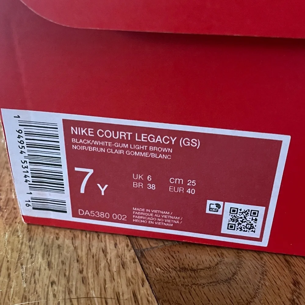 Nike Kids Court Legacy Black and White Sneakers - Picture 2 of 7